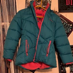 Weatherproof Teal and Pink Kids Puffer Jacket